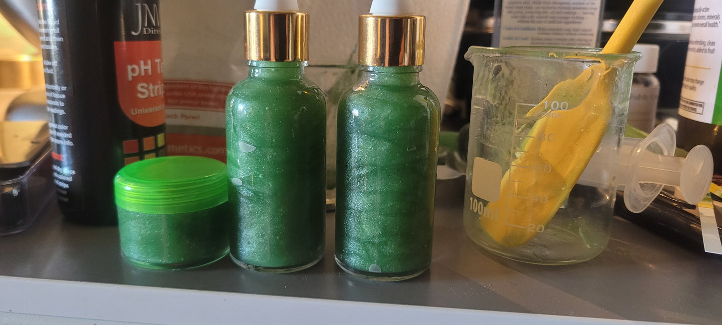 Radiant Glow Serum ~ Green Tea & Spirulina ~ Shimmer Blend