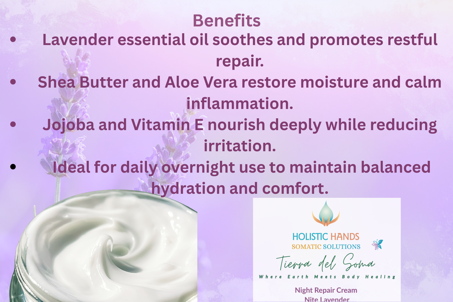 Tierra del Soma Night Repair Cream - Nite Lavender (For Dry & Eczema-Prone Skin)