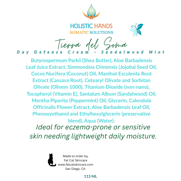 Tierra Del Soma Day Defense Cream - Sandalwood Mint (for eczema & sensitive skin)