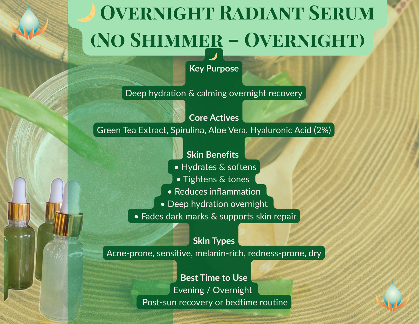 Overnight Radiant Serum (No Shimmer, Overnight Treatment)