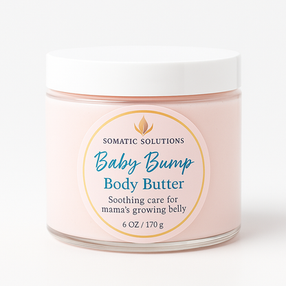 Baby Bump Body Butter - Soft Pink Non-Shimmer Or Gentle Glow Shimmer- 6 Oz