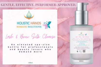 Lash & Brow Silk Cleanse Pro care. Spa softness. Powered by Panthenol B5