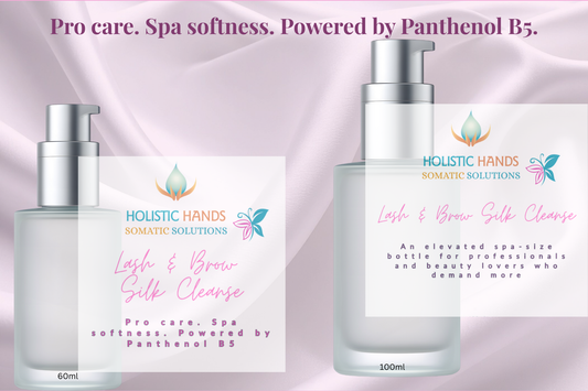 Lash & Brow Silk Cleanse Pro care. Spa softness. Powered by Panthenol B5