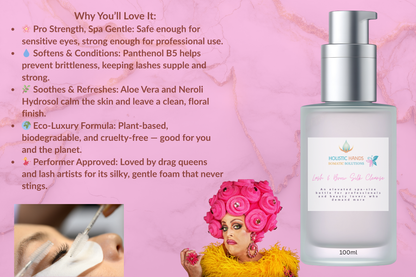 Lash & Brow Silk Cleanse Pro care. Spa softness. Powered by Panthenol B5