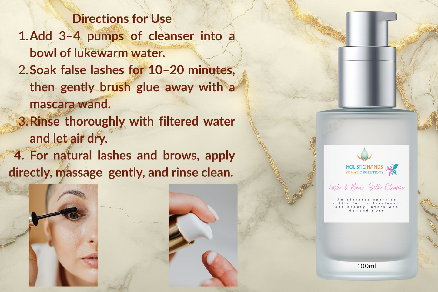 Lash & Brow Silk Cleanse Pro care. Spa softness. Powered by Panthenol B5