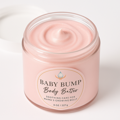 Baby Bump Body Butter - Soft Pink Non-Shimmer  OR Gentle Glow Shimmer 8 OZ