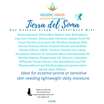 Tierra del Soma Day Defense Cream - Sandalwood Mint (for eczema & sensitive skin) 4 Oz.