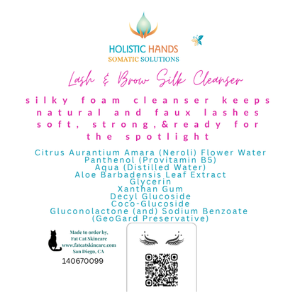 Lash & Brow Silk Cleanse Pro care. Spa softness. Powered by Panthenol B5