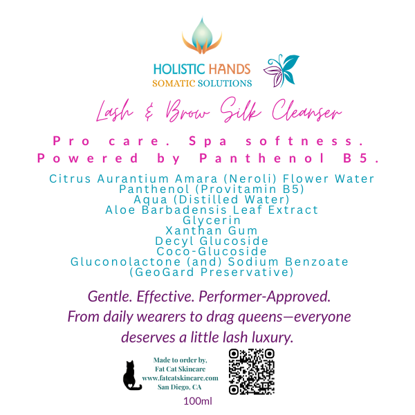 Lash & Brow Silk Cleanse Pro care. Spa softness. Powered by Panthenol B5