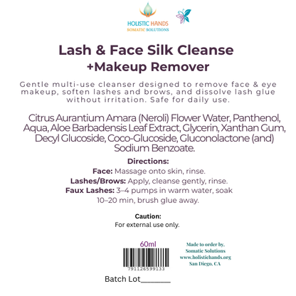 Lash & Face Silk Cleanser + Makeup Remover - Smooth Silk or Gentle Polish 50 ML