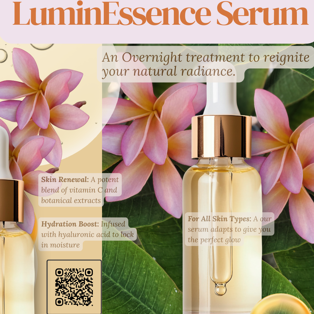 LuminEssence Serum – Overnight Brightening Treatment 🌙)