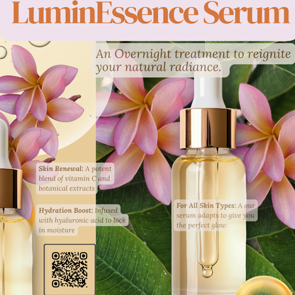 LuminEssence Serum – Overnight Brightening Treatment 🌙)