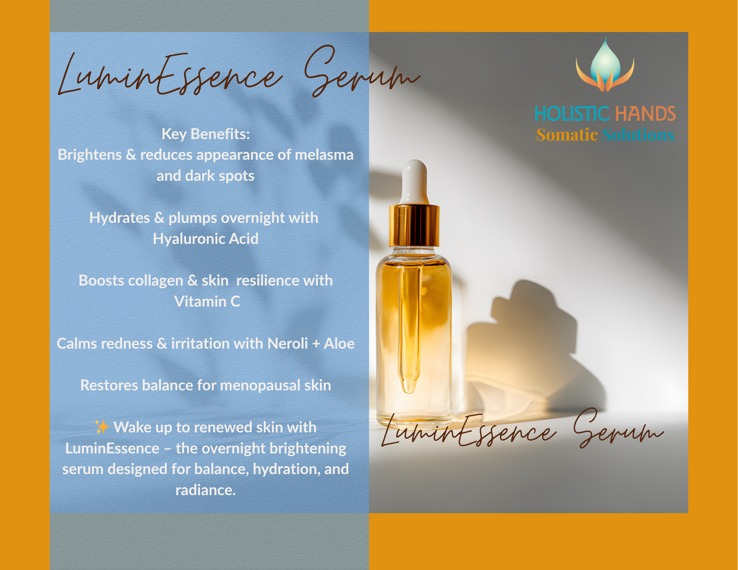 LuminEssence Serum – Overnight Brightening Treatment 🌙)