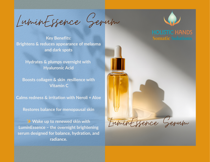 LuminEssence Serum – Overnight Brightening Treatment 🌙)