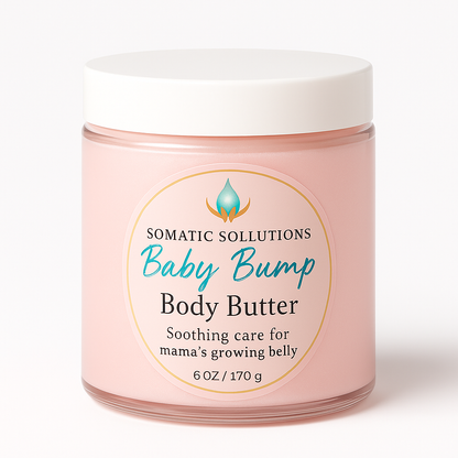 Baby Bump Body Butter - Soft Pink Non-Shimmer Or Gentle Glow Shimmer- 6 Oz