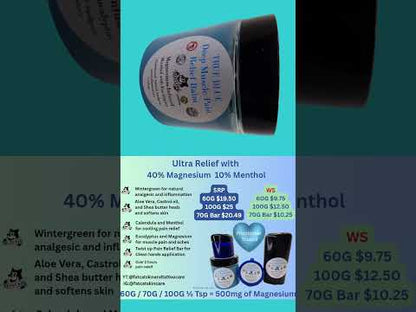 TRUE BLUE Magnesium Pain Balm- Ultra Relief - 40% Magnesium + 10% Menthol